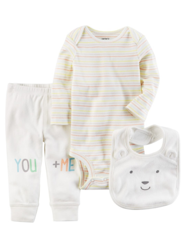 בגד גוף מכנס וסינר פסים