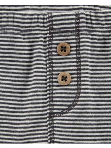 זוג מכנסיים כפתורים אפור/פסים