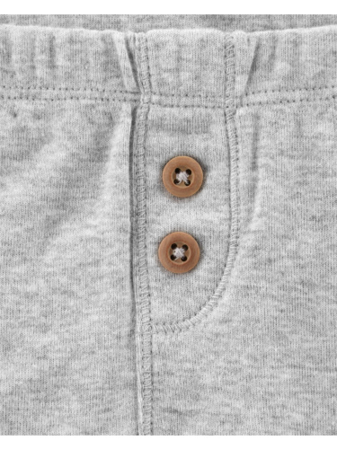 זוג מכנסיים כפתורים כחול/אפור