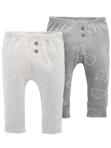 זוג מכנסיים כפתורים אפור/עננים