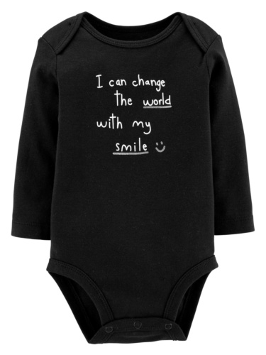 בגד גוף כיתוב שחור