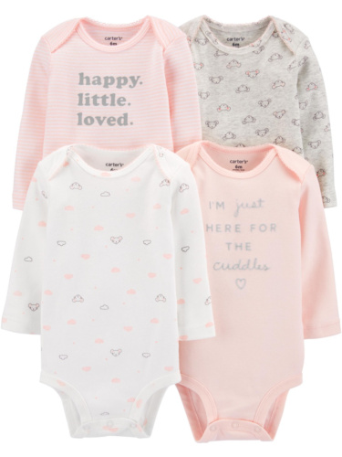 רביעיית בגדי גוף פילונים ורוד בהיר