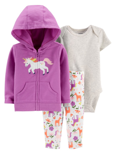 מארז קרדיגן 3 חלקים חד קרן