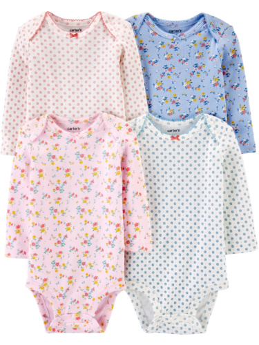 רביעיית בגדי גוף פרחונית