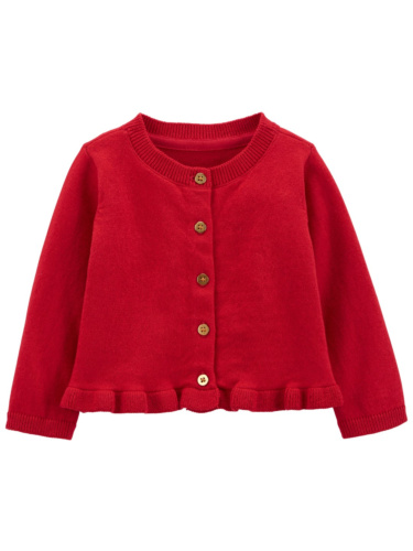 סוודר אדום כפתורי זהב