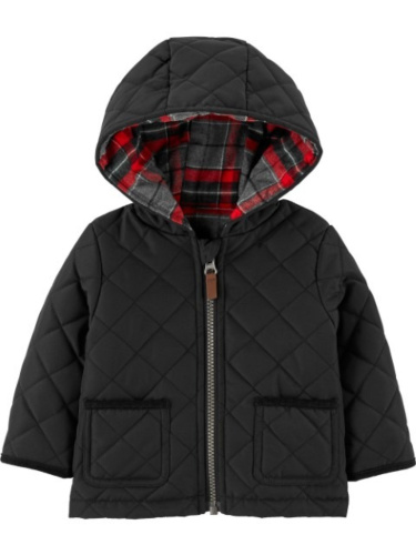 מעיל קווילט עם בטנה משובצת