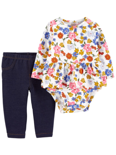 חליפת 2 חלקים פרחים