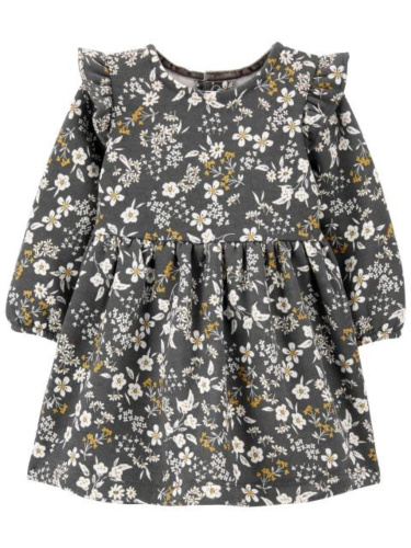 שמלת פוטר פרחונית אפורה