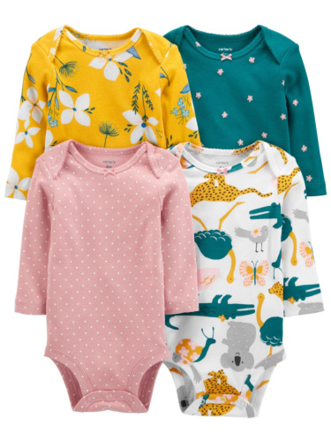 רביעיית בגדי גוף פרחוניים