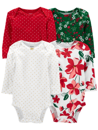 רביעיית בגדי גוף פרחים