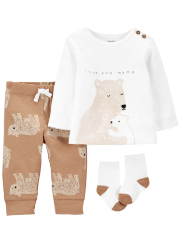 מארז חולצה מכנס וגרביים דובים