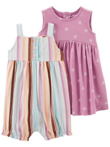 אוברול ושמלה פסים/נקודות