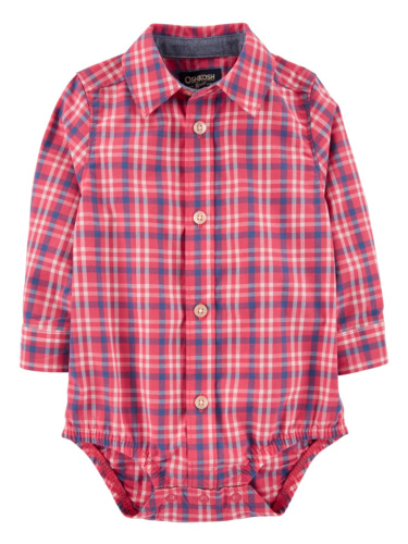 בגד גוף אריג משובץ אדום