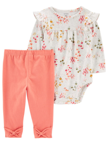 חליפת 2 חלקים פרחים