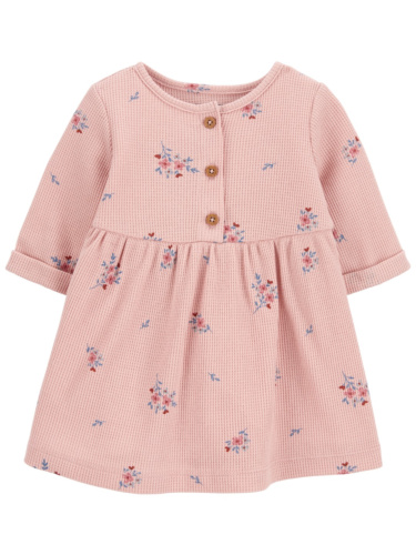 שמלת וואפל פרחונית