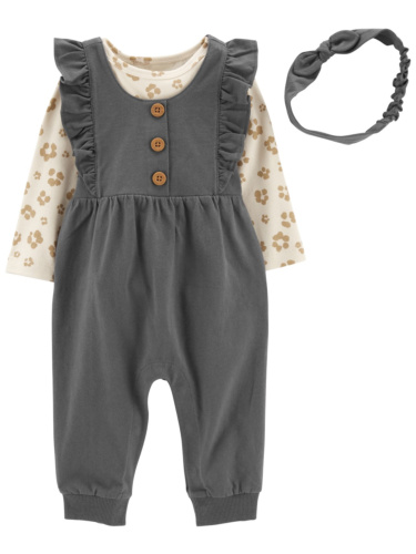 סט אוברול חולצה חברבורות וסרט ראש