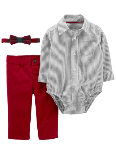 סט בגד גוף משובץ מכנס ושלייקס