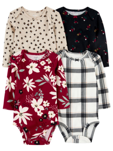 רביעיית בגדי גוף פרחים