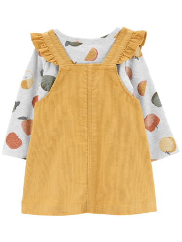 סט סרפן קורדרוי פירות חולצה וגרביונים