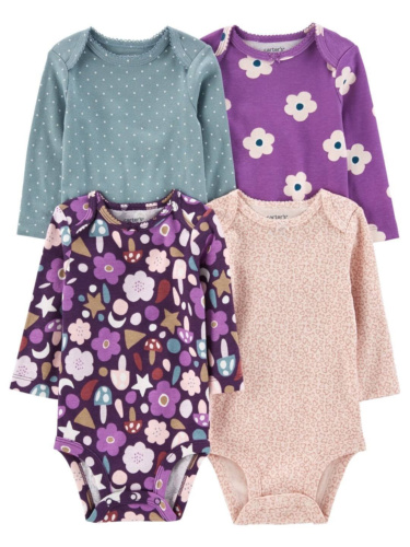 רביעיית בגדי גוף פרח רטרו