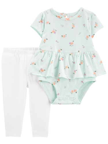 חליפת 2 חלקים פרחים קטנים