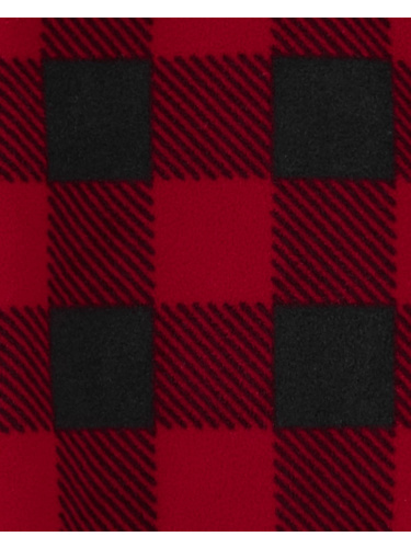 חליפת פליז 2 חלקים אדום שחור