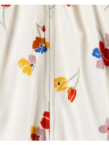 אוברול פליז פרחוני קפוצון ללא רגלית