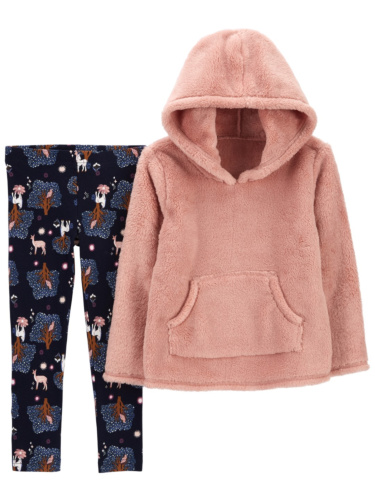 סט שרפה ורודה וטייץ פרחוני