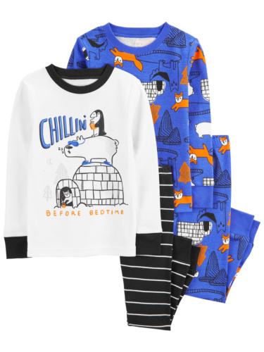 זוג פיג'מות ארוכות פינגווינים