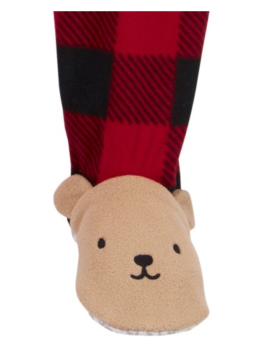 אוברול פליז אדום שחור