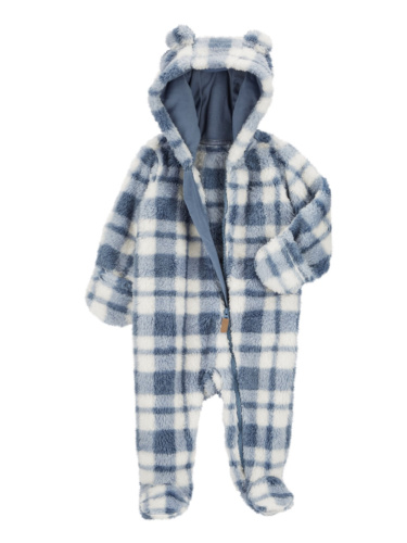 אוברול שרפה משובץ כחול