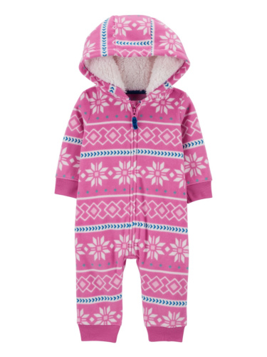 אוברול פליז נורדי ורוד