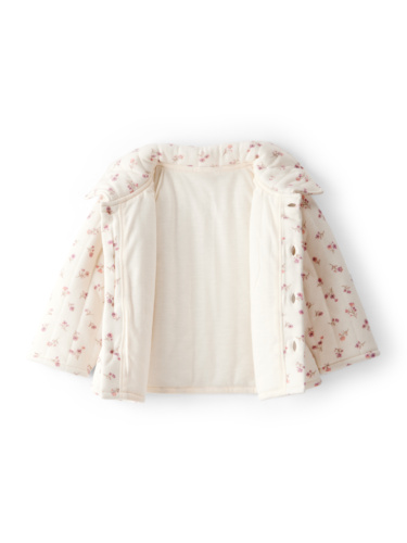 ג'קט קווילט מרופד שמנת פרחים