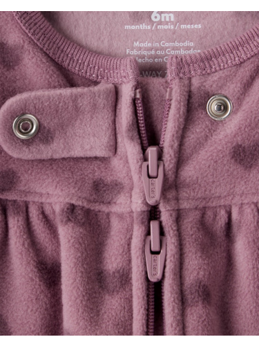 אוברול פליז לבבות סגול