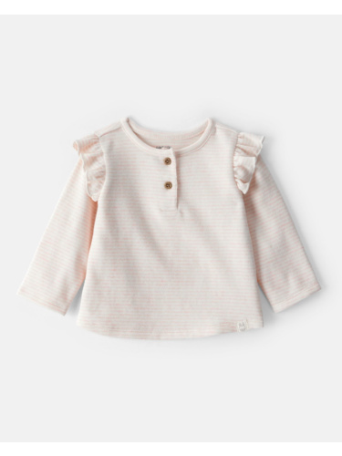 חולצת פסים מלאנג' ורוד