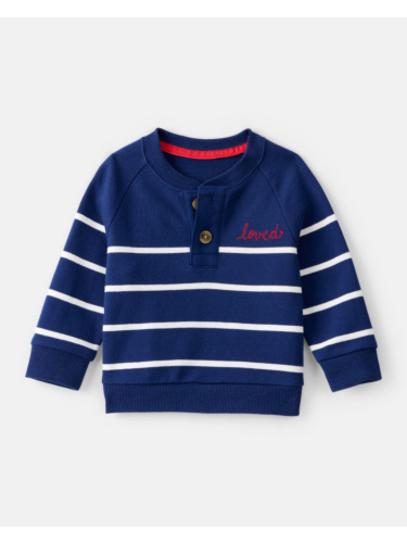 סווטשירט פסים נייבי לבן