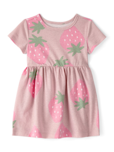 שמלת תותים ורודה קצרה