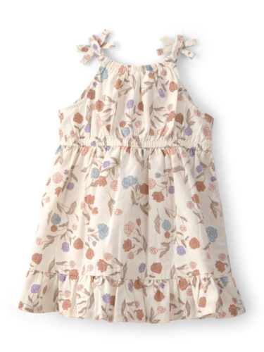 שמלה פרחונית דמוי פשתן