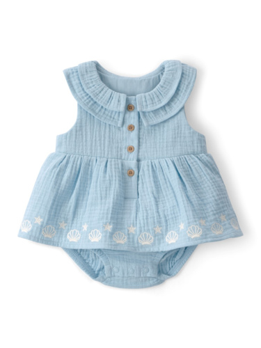 שמלת בגד גוף טטרה כחולה רקומה