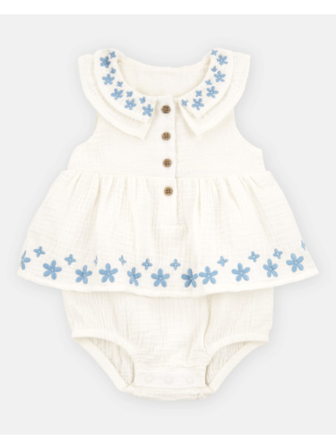 שמלת בגד גוף טטרה לבנה רקומה