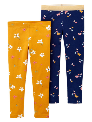 זוג טייצים פרחוניים נייבי/חרדל