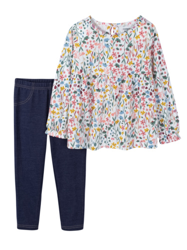 חליפת 2 חלקים פרחים