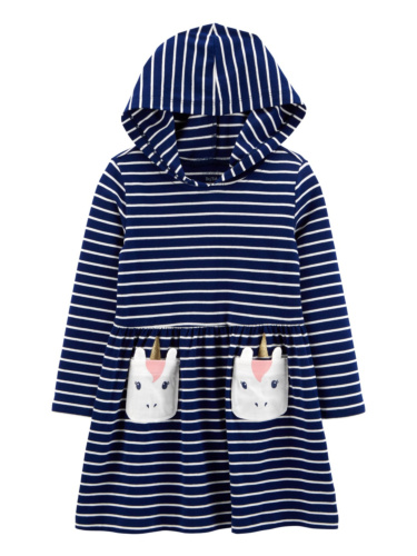 שמלת פסים כיסי חד קרן