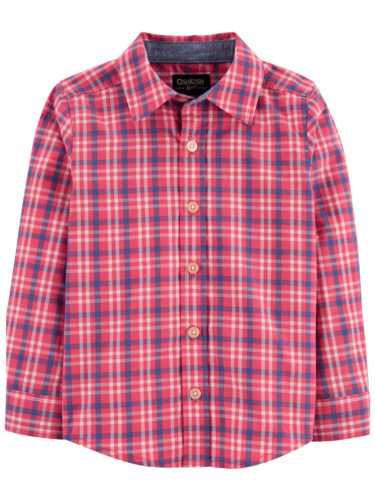 חולצת אריג משובצת אדום