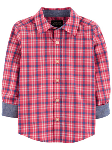 חולצת אריג משובצת אדום