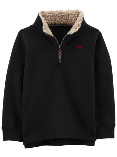 עליונית חצי רוכסן שחורה