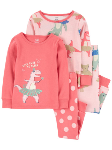 זוג פיג'מות כותנה מסיבת דינזאורים