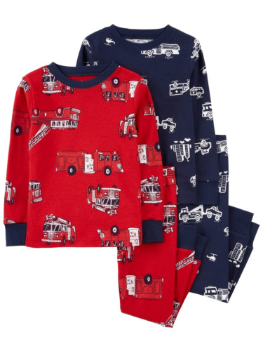 זוג פיג'מות ארוכות כבאיות