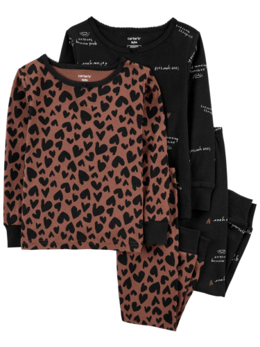 זוג פיג'מות ארוכות לבבות