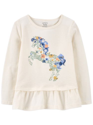 חולצת טי דפוס חד קרן